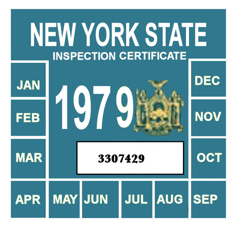 (image for) 1979 New York INSPECTION Sticker